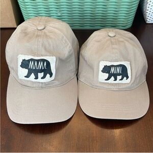 Rae Dunn Tan Mama and Mini Bear Toddler Matching Hats